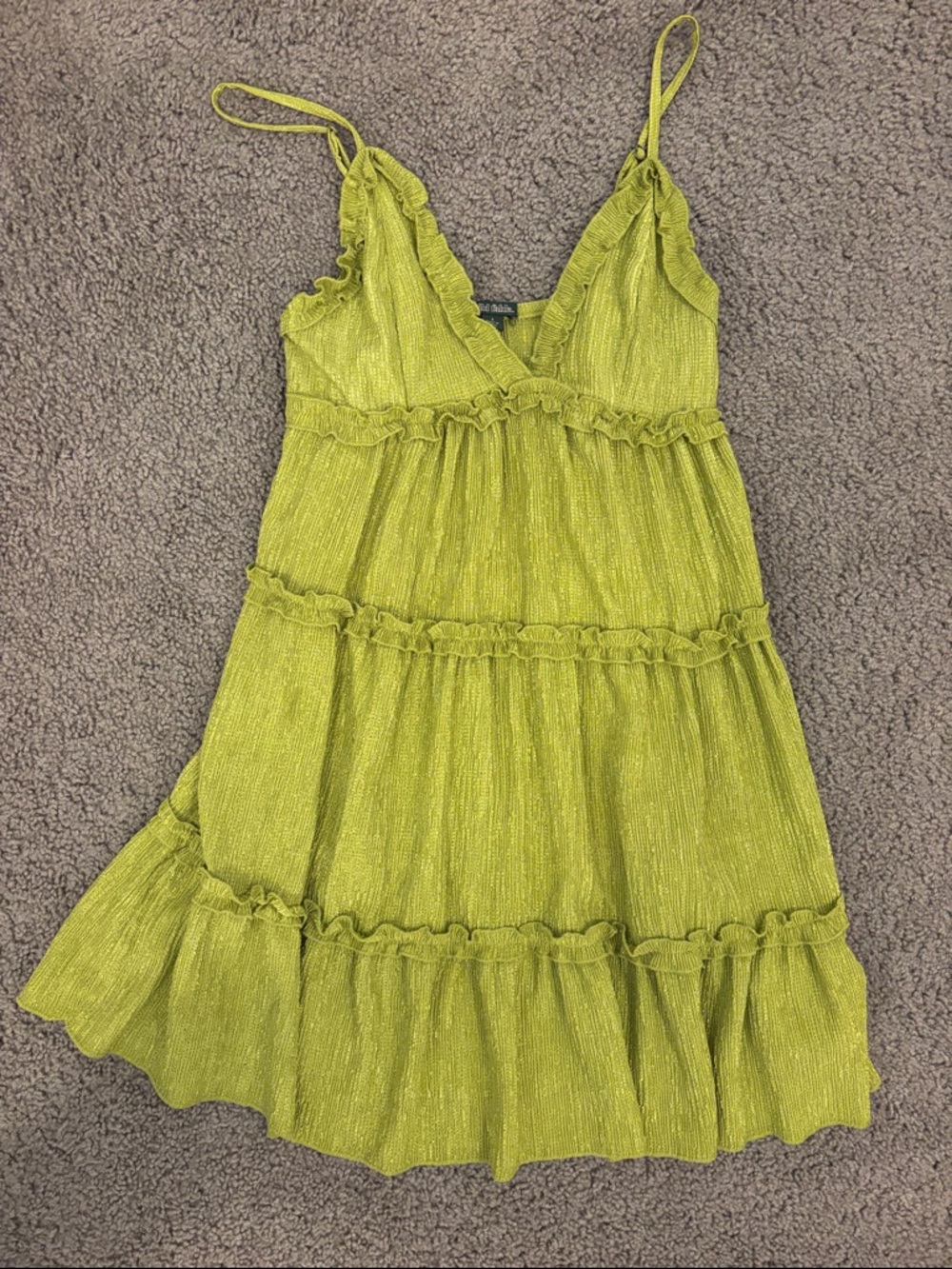 wild fable Green Ruffle Tiered Mini Dress
